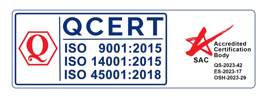 Official SAC Accreditation Mark - QCert Singapore (QS-2023-42, ES-2023-17, OSH-2023-29)